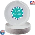 Perfect Stix Economy White Paper Plate, 9" Uncoated 9INCHES.500 Coun New. Price: $46.99.