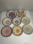 Spectrum & Assorted Appetizer Snack Plates Ceramic Colorful Design Set Of 9 Used. Price: $16.38.