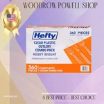 360 Count Heavy Duty Clear Plastic Cutlery Set Forks Spoons Knives New. Price: $26.99.