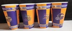 Minnesota Vikings Nfl Football Lenticular Plastic Cups 16OZ Purple Gold Set 4 Used. Price: $13.00.