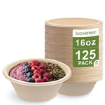 125 Countharvest Pack 16OZ Pfas Free Round Paper Bowls Compostable Heavyduty New. Price: $35.40.