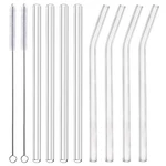 Alink Glass Smoothie Straws, 10" X Long Reusable Clear Wide, New. Price: $11.49.