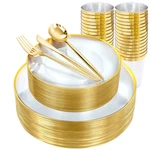 Ejonirinjonir Ei 180PCS Gold Plates,clear With Trim,plastic New. Price: $96.24.