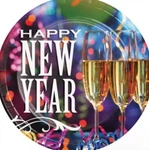 New Year Party Pizzazz 7-INCH Plates Paper 8 Pack Tableware Supplies. Price: $12.99.