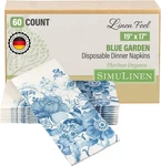 Simulinen Blue Floral Decorative Dinner Napkins, Disposable Cloth-like New. Price: $43.93.