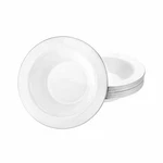 30 Pack Premium Quality Heavyweight Like Plastic Bowls Clear White Pearl 14 Oz New. Price: $26.23.