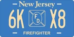 New Jersey Firefighter Blue License Plate Personalized Auto Bike Motorcycle. Price: $13.00.