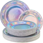 100 Pcs Disposable Plates IRIDESCENT,7" And 9" Holographic Dessert Cake Plate... New. Price: $36.05.