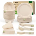 Disposable Set 300PCS Compostable Sugarcane Plates, Bowls, Heavy-duty ... New. Price: $52.15.