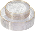 New 60 Pcs Clear Plastic Plates Disposable With Gold Rim,heavy Duty. Price: $43.99.