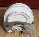 50 Wna Masterpiece Plastic Plates White Silver Accent Round Of 10.25" & 7.5" New. Price: $33.00.