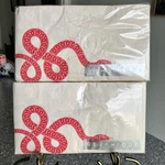 Set Of Graphique De France Red & Cream Snake Ply Guest Napkins 32 Count Each New. Price: $29.99.