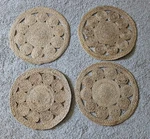 Woven Placemat Chargers Jute Threshold Round 15 Braided Rustic Boho Set 4 Pre-owned. Price: $21.94.