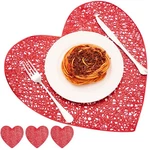 Tatuo Set Of Valentines Day Heart Placemats, Plastic X 15.4 Inches, Red New. Price: $16.99.