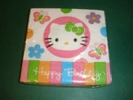 New Vintage Amscan 16 Paper Beverage Napkins Hello Kitty Happy Birthday 5"X5". Price: $11.69.