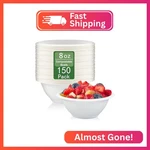 Zorrita 150 Pack 8 Oz Compostable Paper Bowls Small Disposable Soup White New. Price: $17.05.