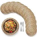 (SIZES:12"-13'') Bluewest Woven (set Of 12), Round Rattan Placemats... New. Price: $50.07.
