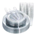 Rubtlamp 180PCS Glitter Plastic Plates With Disposable Silverware, Cl... New. Price: $49.79.