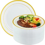 Plastic Plates Disposable, Heavy Duty Elegant Durable Dinner New. Price: $60.86.