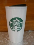 Nwt Starbucks Ceramic Travel Cup 12 Oz Mermaid Logo, Menu On Back New. Price: $14.99.