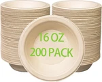 16 Oz Compostable Paper Bowls 200PACK Heavy-duty Eco-friendly Bulk Disposab New. Price: $39.81.