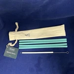 Grove Collaborative Turquoise Silicone Straws Set With Cleaning Tool And Bag Nwt New. Price: $8.09.