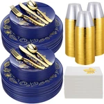 Shellwei 210 Pcs Thanksgiving Dinnerware Sets, Navy Blue Disposable Plates In... New. Price: $74.08.