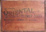 Rare!! Oriental Flower Food Wooden Crate The Chemical Co. Guernsey, Pa. Price: $185.00.