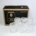 Munfix 24 Pack Stemless Wine Glasses Gold Rim Disposable Clear Plastic 12OZ. New Open. Price: $18.95.