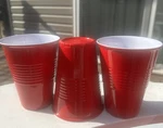 One Hundred 80 Degrees Melamine 12 Oz Tumbler - Set Of 3 Solo Cup Style Used. Price: $12.00.