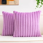 Pack Faux Fur Fall Throw Pillow Covers 24X24 Inch, Soft Plush Striped Ne... New. Price: $24.39.