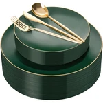 I00000 150PCS Green Plastic With Gold Rim, Fancy Disposable Plates,gre... New. Price: $52.67.