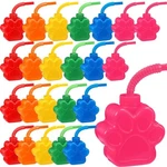 Dog Paw Cups 10 Oz Party Favors, Cute Print Plastic Puppy Straw B... New. Price: $81.88.