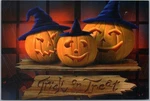 Halloween-themed Oriental City Pub 4X6 Postcard Jack O'lanterns "trick Treat" Used. Price: $5.62.