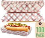 7 Inch Paper Hot Dog Tray Red White Pattern. Pack Of 100. Disposable, Recy... New. Price: $19.05.