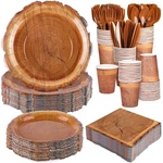 Kochorie 400 Pieces Wood Grain Slice Disposable Party Tableware Sets Rustic W... New. Price: $53.44.