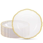Hioasis 60PCS Clear Plastic Plates - And Gold Disposable Dinnerware Wit... New. Price: $42.46.