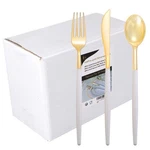 I00000 144PCS Gold Plastic Silverware, Utensils Set,disposable U... New. Price: $45.84.