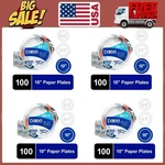 4PACK Dixie Disposable Paper Plates, 10", Multi-color, 100 Count New. Price: $39.53.