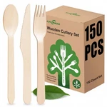 (150 Count) Disposable Set Wooden-cutlery 150PCS, New. Price: $23.58.