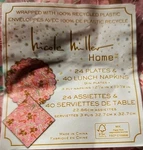 Nicole Miller 24, 9 Plates, 40 Paper Napkins Gingerbread Pink Candy Cane New. Price: $14.41.