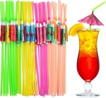 100 Pcs Umbrella Drink Straws, Plastic Fancy Cocktail Tropical Luau Part New. Price: $20.99.