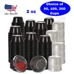 2 Oz Black Plastic Clear Disposable Portion Cups With Lids For Sauce New. Price: $21.80.