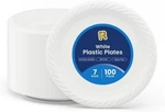 R-kay 100 Pack 7 Plastic Plates Disposable Heavy Duty Inch, White New. Price: $19.99.