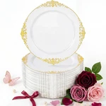 100PCS White And Gold Plastic Plates - 7.5INCH Disposable Heavy... New. Price: $51.24.
