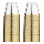 100 Plastic Cups 9 Oz Gold Fashioned Tumblers Rimmed For Party Decorations New. Price: $28.74.