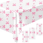 3 Pcs Pink Bow Table Cloth Rectangle Party Supplies Theme Disposable New. Price: $13.99.