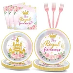 96PCS Princess 5TH Birthday Plates And Napkins Her Royal Fiveness Decorations New. Price: $25.99.