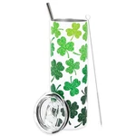 St. Patrick's Day Tumbler With Lid And Straw Green Shamrock Stainless Steel Cup New. Price: $38.99.