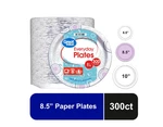 Great Value Disposable Paper Plates, 8.5", 300 Count New. Price: $13.78.